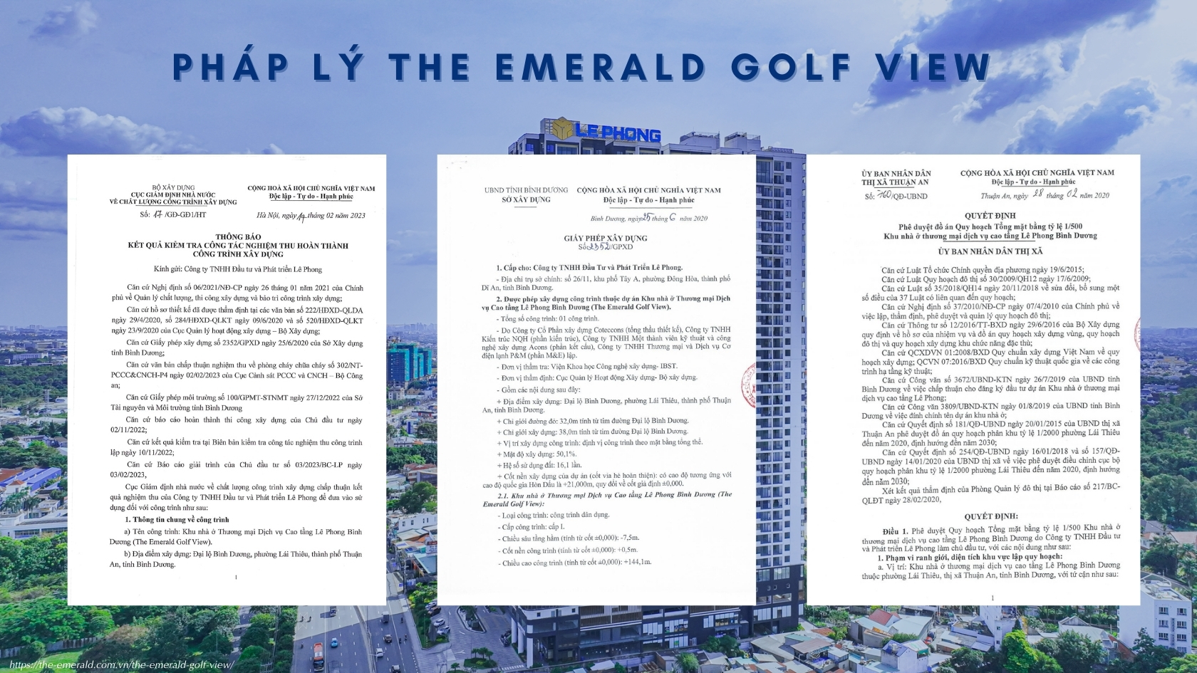 hồ sơ pháp lý The Emerald Golf View
