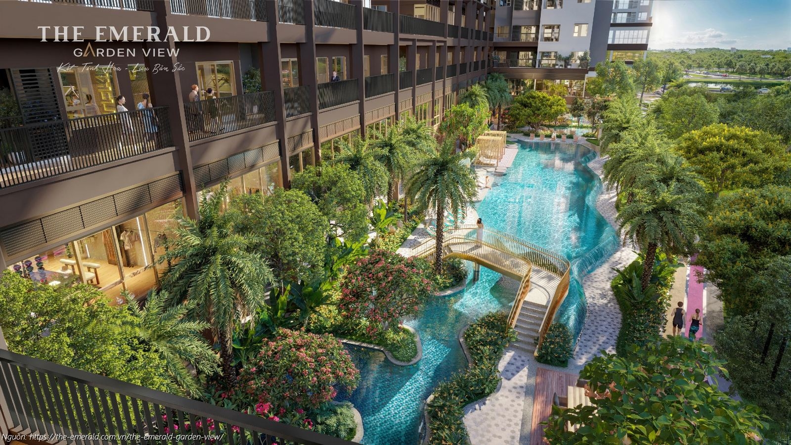 Phối cảnh tiện ích hồ bơi Aqua Ceramic (Pool Zone) dự án The Emerald Garden View