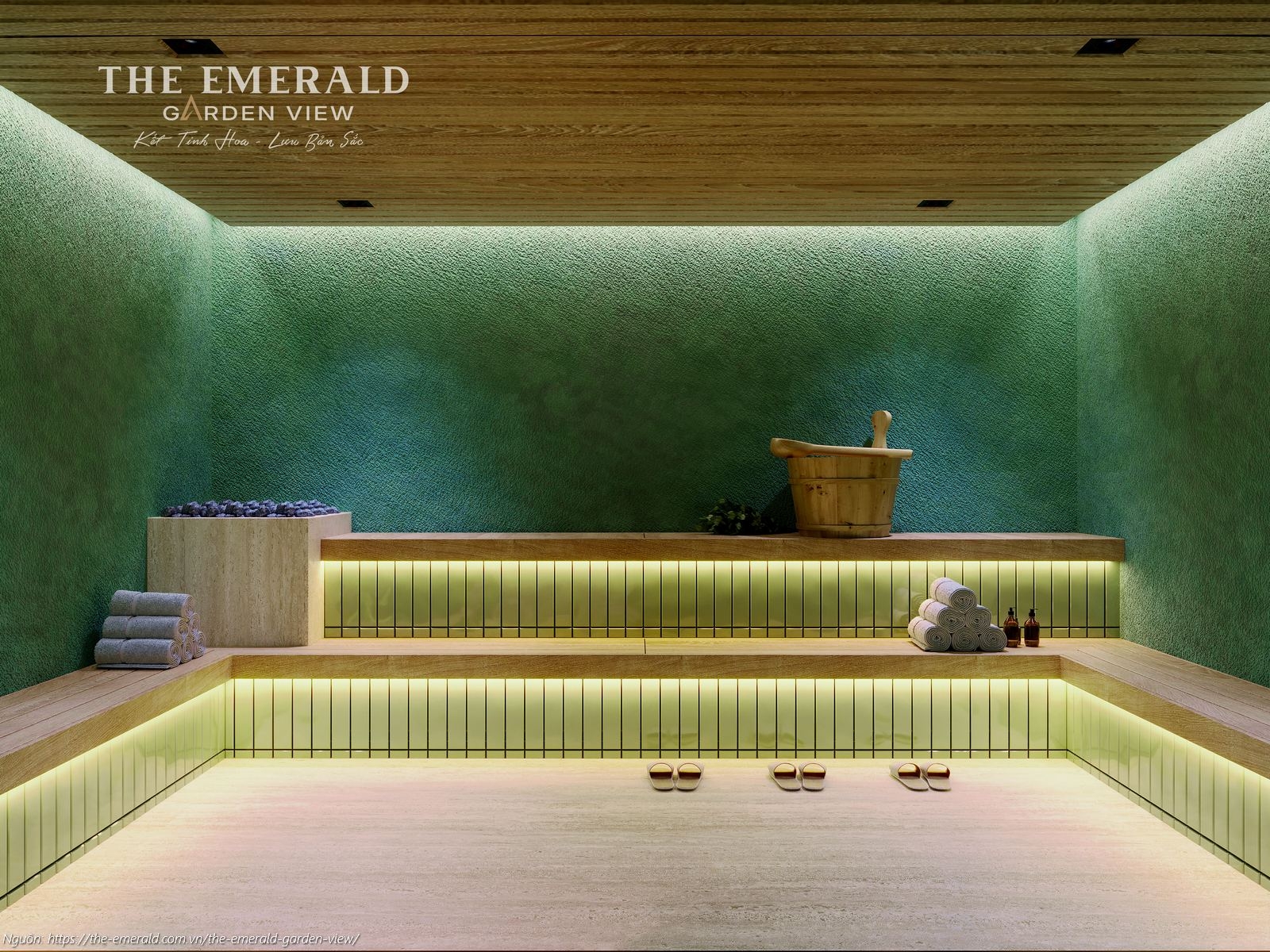 Phối cảnh tiện ích phòng Sauna Nam (xông hơi nam) tầng 1 The Emerald Garden View