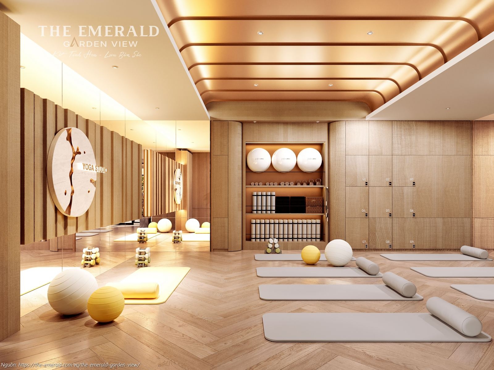 Phối Cảnh Tiện ích Phòng Yoga Studio Tầng 4 The Emerald Garden View
