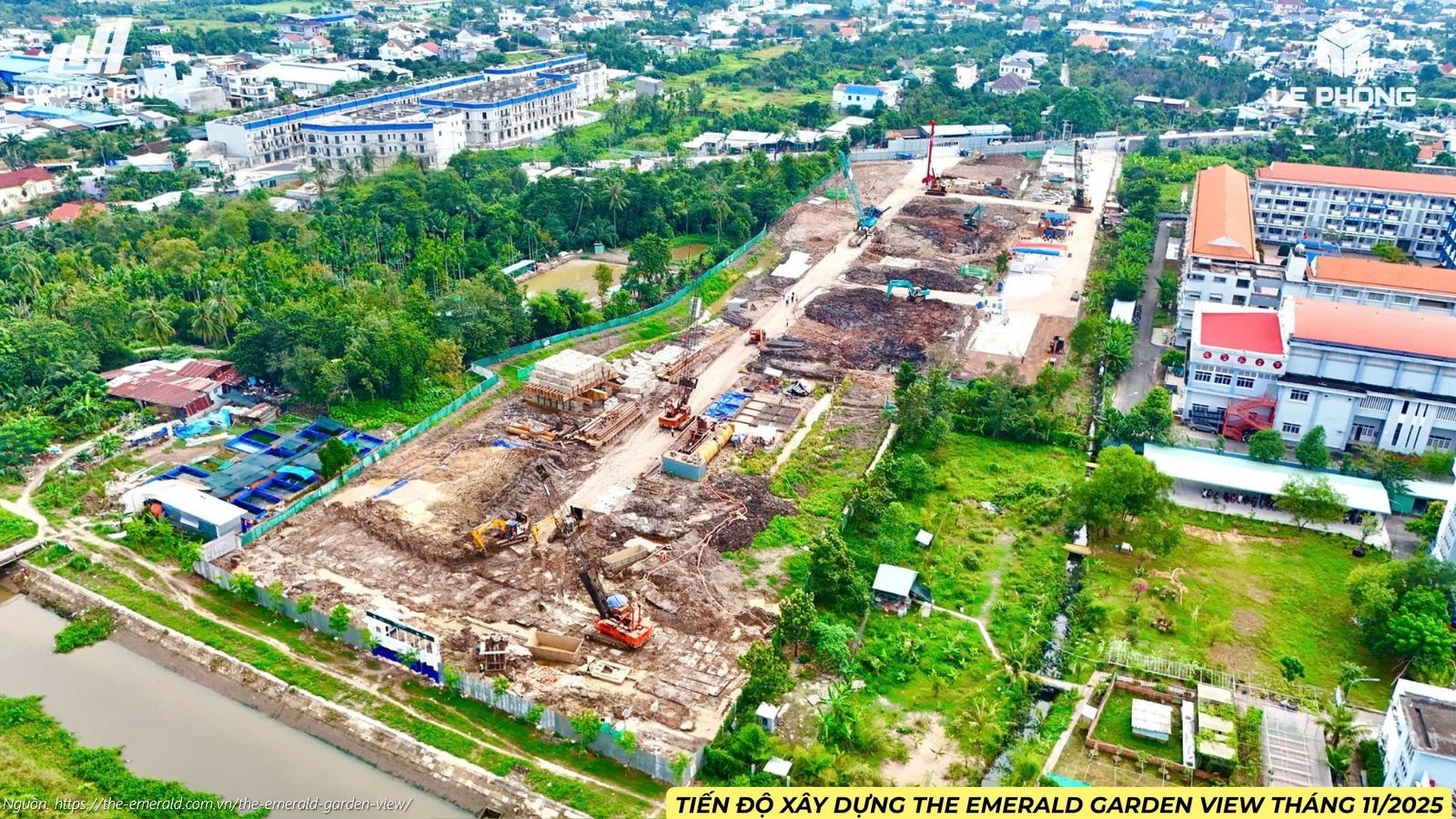 Cập nhật hình ảnh tiến độ xây dựng dự án The Emerald Garden View tháng 11/2025: Tổng thầu SOL E&C đang khẩn trương thi công phần móng cọc