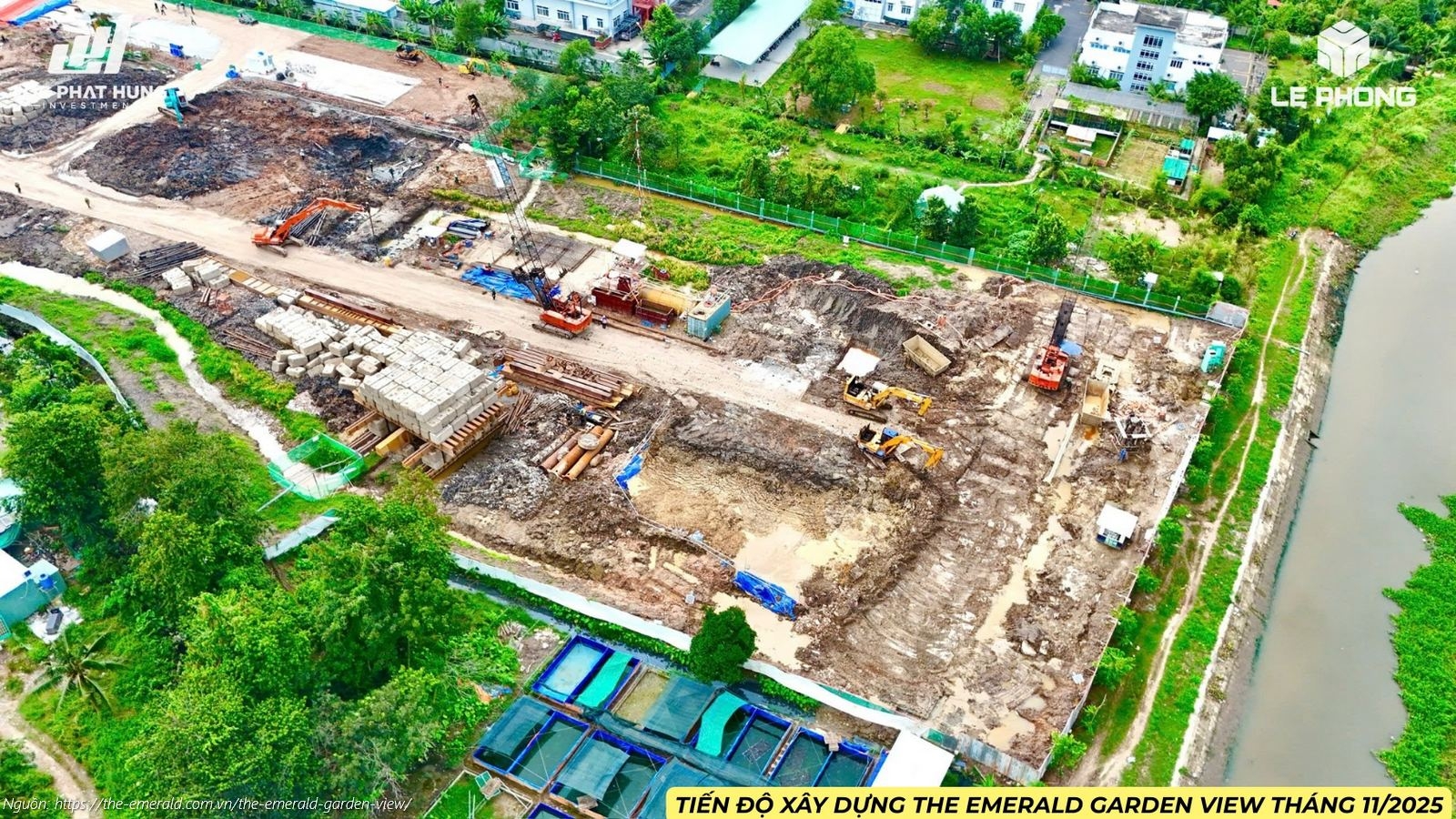Cập nhật hình ảnh tiến độ xây dựng dự án The Emerald Garden View tháng 11/2025: Tổng thầu SOL E&C đang khẩn trương thi công phần móng cọc