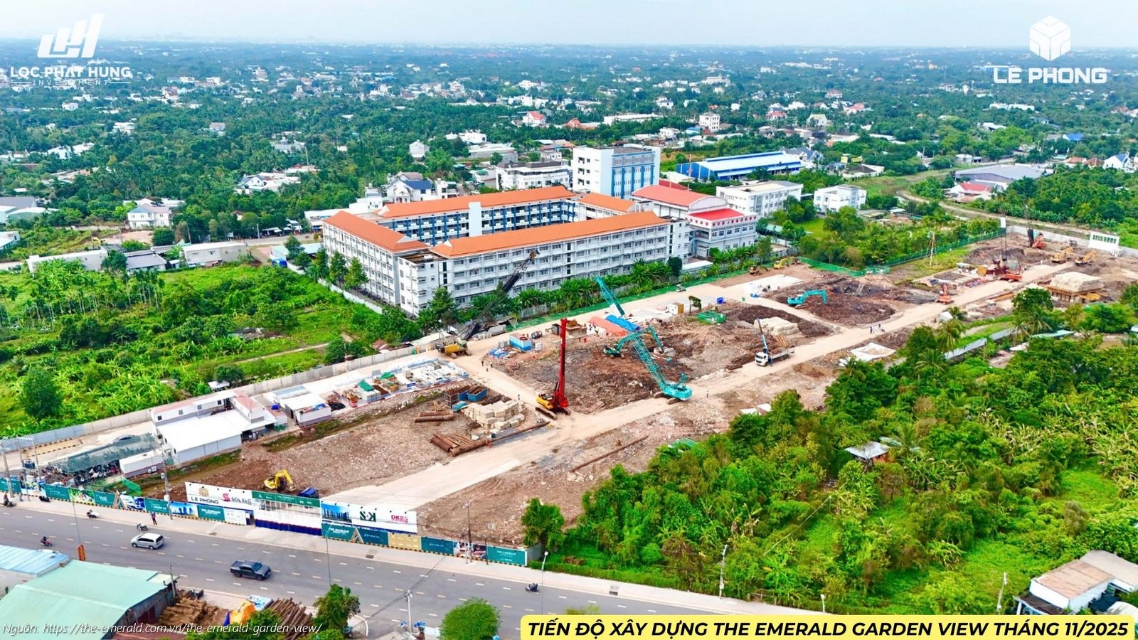 Cập nhật hình ảnh tiến độ xây dựng dự án The Emerald Garden View tháng 11/2025: Tổng thầu SOL E&C đang khẩn trương thi công phần móng cọc