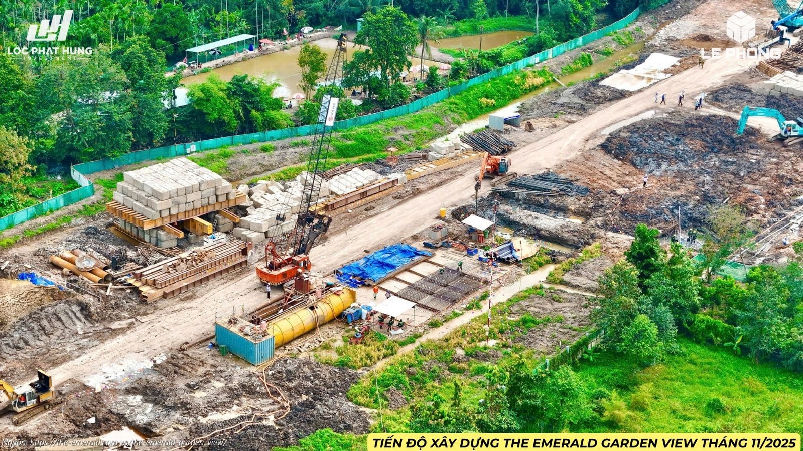Cập nhật hình ảnh tiến độ xây dựng dự án The Emerald Garden View tháng 11/2025: Tổng thầu SOL E&C đang khẩn trương thi công phần móng cọc
