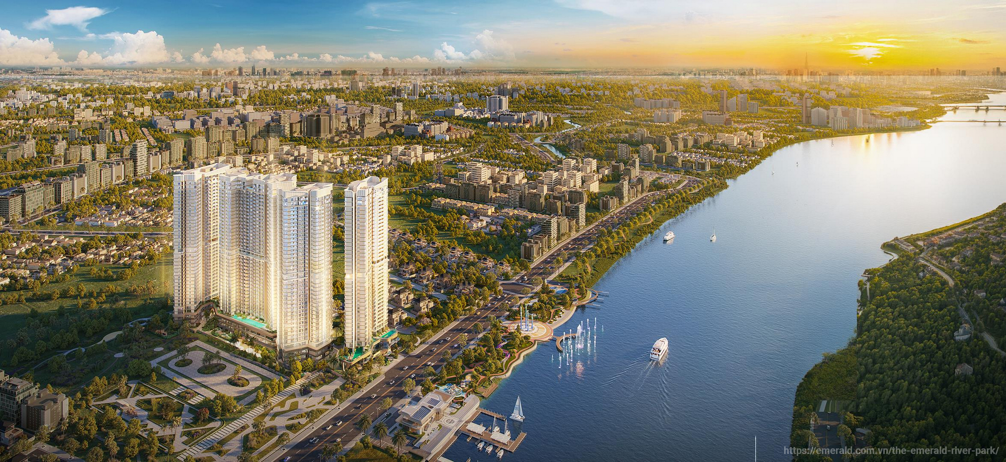 Phối cảnh trên cao The Emerald River Park