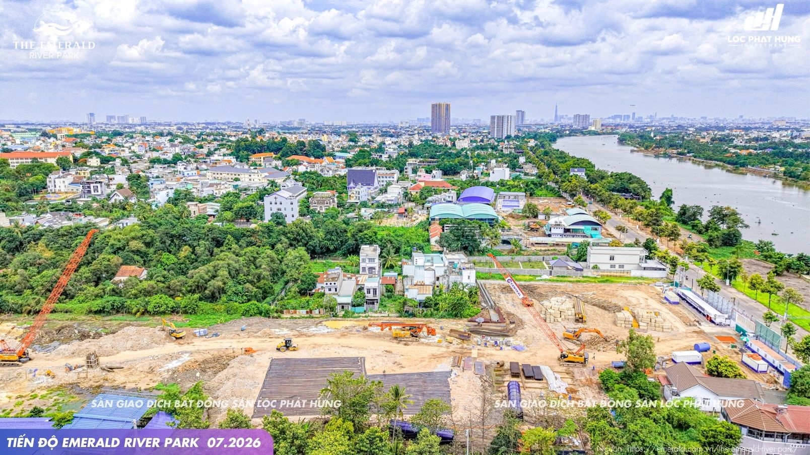 Tiến độ xây dựng dự án The Emerald River Park tháng 07/2026