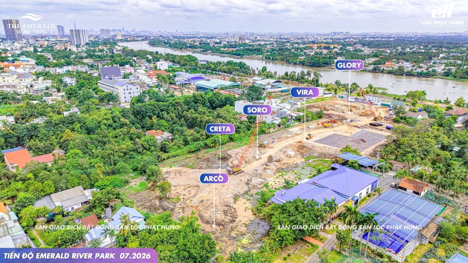 Tiến độ xây dựng dự án The Emerald River Park tháng 07/2026