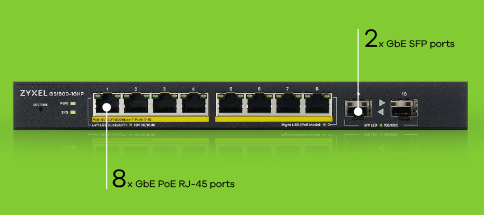 ZyXel GS1900 Series 8/10/16/24/48-port GbE Smart Managed Switch